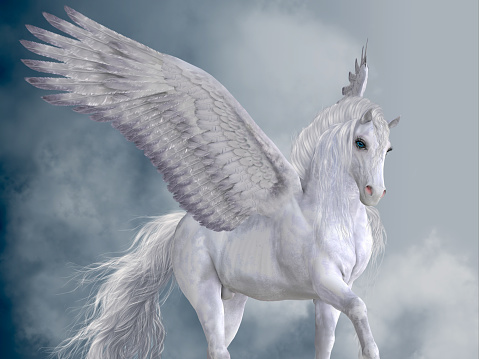 The Pegasus horse is a magical winged creature who is legendary from Greek mythology.