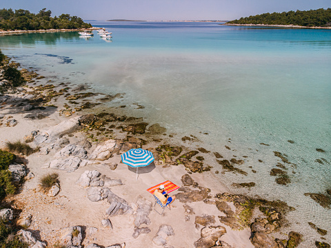 Aerial View Untouched Beach