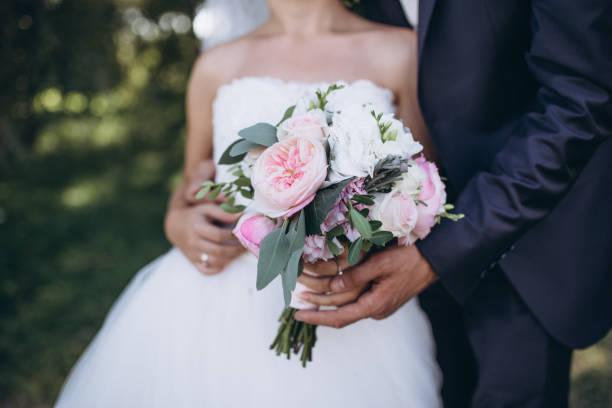 istock Beautiful wedding bouquet in bride's hand . 1224705134