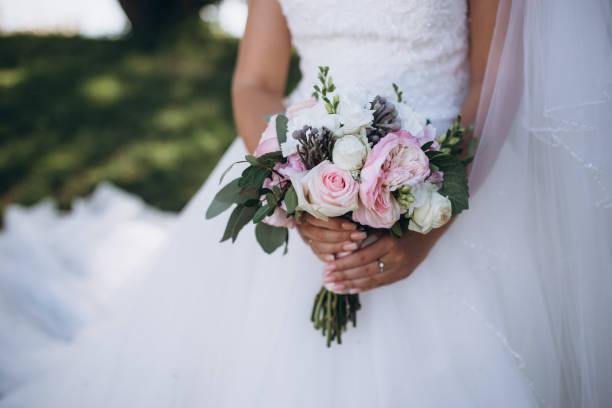 istock Beautiful wedding bouquet in bride's hand . 1224705301