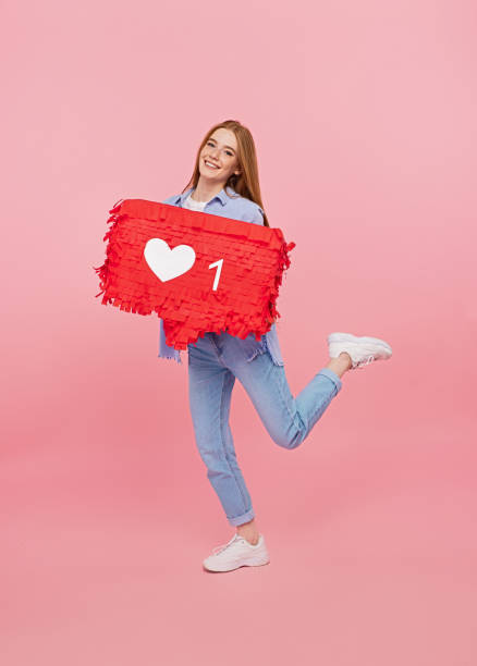 istock Happy young woman representing social media 1224713772