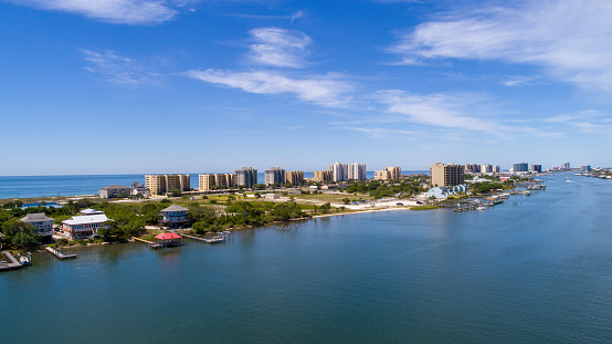 Aerial views of Perdido Key Beach in Pensacola, Florida