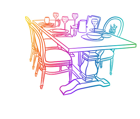Fashionable Dining Set Furniture Rainbow