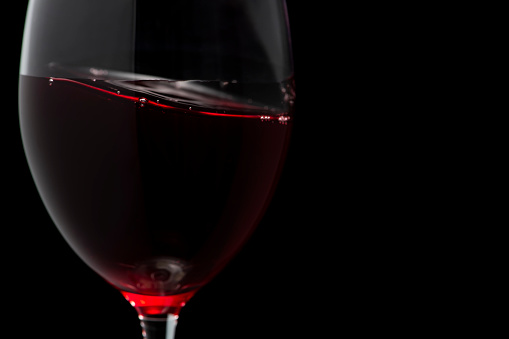 Wine swaying in a glass
