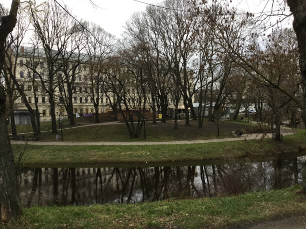 istock Bastejkalna Park with the Riga's city canal (Pilsetas kanals) 1224724341