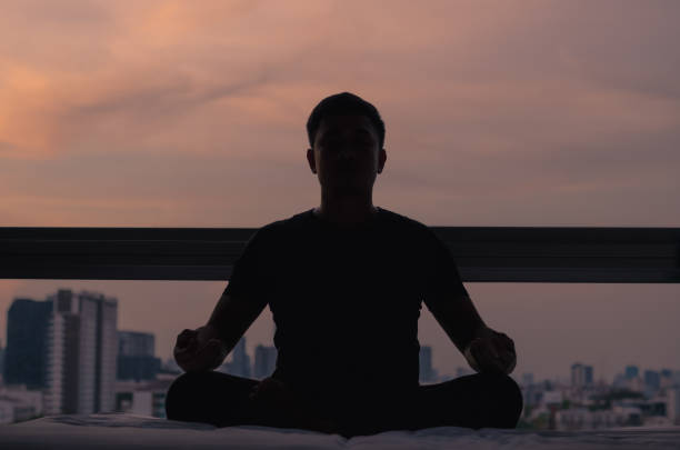 A person do meditation and yoga.