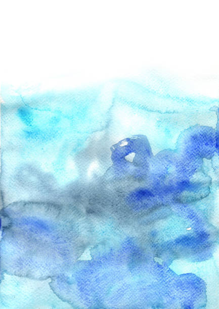 istock Abstract fresh blue and indigo watercolor hand painting background. 1224728146