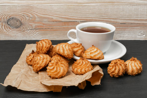 istock Natural baked coconut cookies or cocoanut macaroons with coco chips 1224732908
