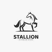 istock Vector Illustration Stallion Line Art Style. 1224734781
