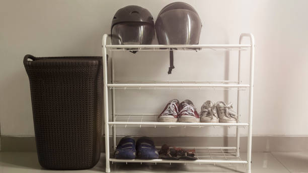 istock Stay at home concept: shoes and helmets are in the closet 1224736748