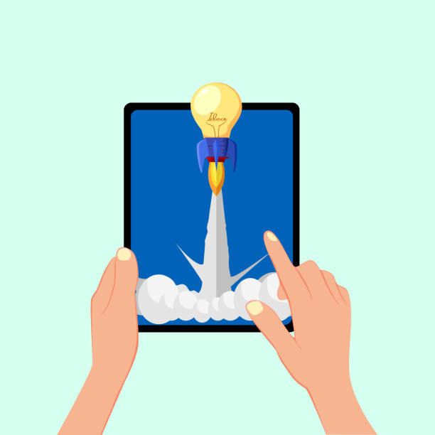 istock People hand holding tablets and light bulbs. Ideas are on the rise 1224737414