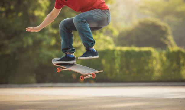 istock Skateboarder legs skateboarding at outdoors 1224737799