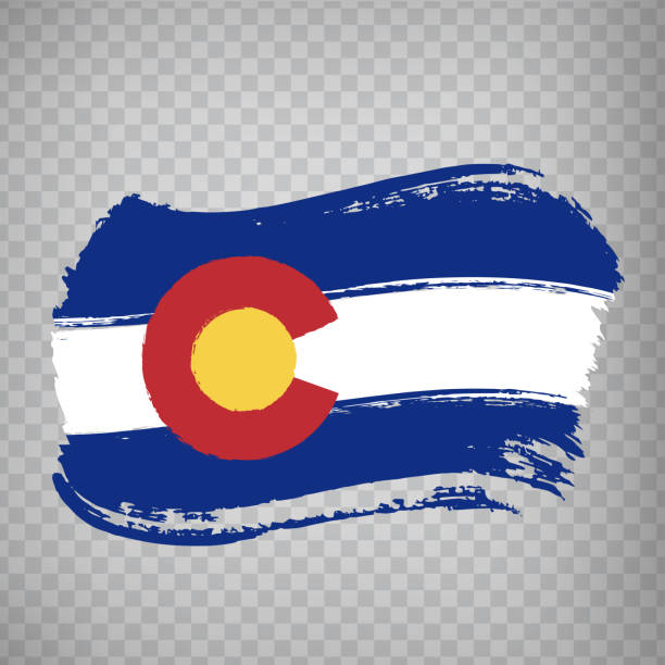 Flag of Colorado from brush strokes. United States of America.  Flag Colorado on transparent background for your web site design, logo, app, UI. Stock vector. Vector illustration EPS10. Flag of Colorado from brush strokes. United States of America.  Flag Colorado on transparent background for your web site design, logo, app, UI. Stock vector. Vector illustration EPS10. arcada stock illustrations