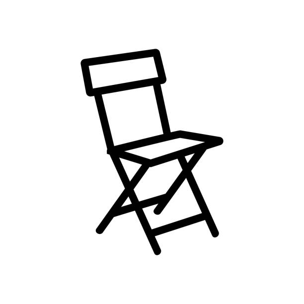 folding sagging chair with back icon vector outline illustration folding sagging chair with back icon vector. folding sagging chair with back sign. isolated contour symbol illustration folding chair stock illustrations