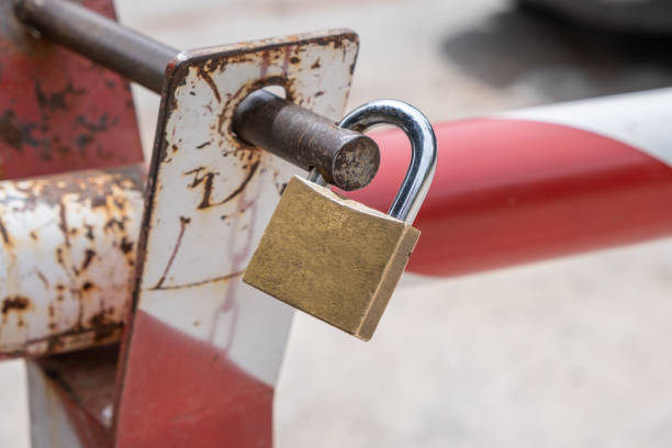 Macrophotography of a padlock.