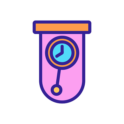 test tube shaped watch device with pendulum icon vector. test tube shaped watch device with pendulum sign. color symbol illustration