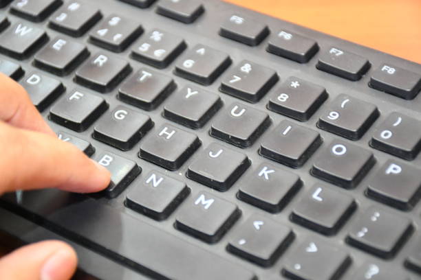 istock Keyboard, office use, business, typing, keyboard on desk, black keyboard 1224746320