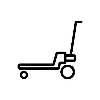 platform wheeled freight trolleys icon vector. platform wheeled freight trolleys sign. isolated contour symbol illustration