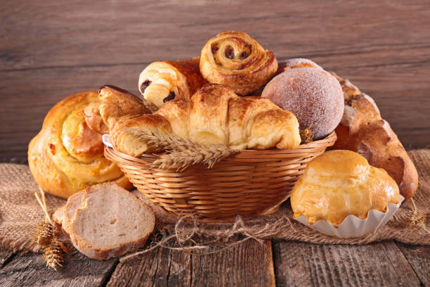 istock assorted of pastry and croissant on wood background 1224753045
