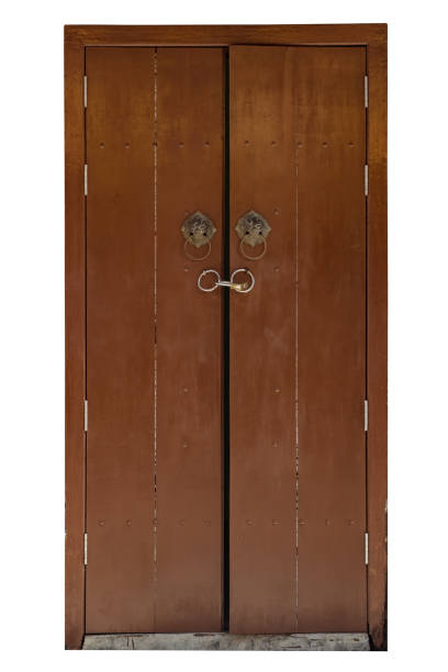 Wooden shutters on a white background.