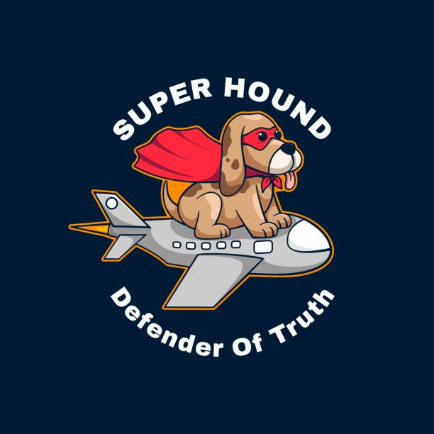 ilustrações de stock, clip art, desenhos animados e ícones de vector illustration super hound cute cartoon style. - heroes dog pets animal
