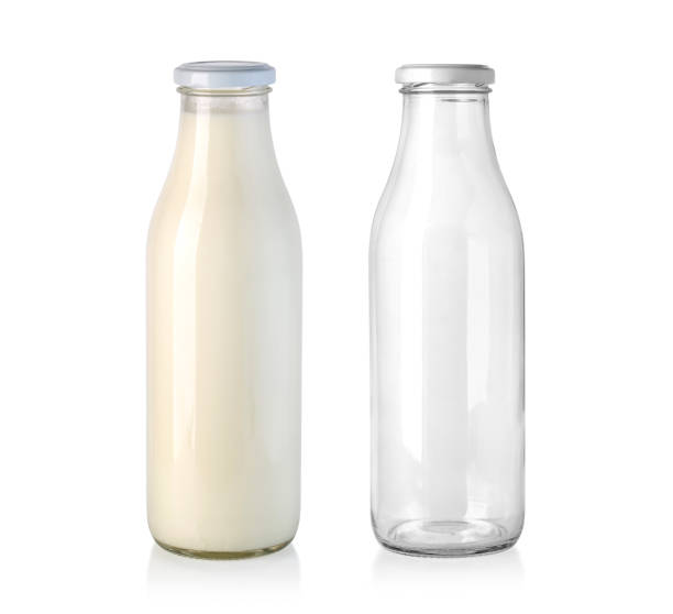 istock Fresh milk in a glass bottle 1224756457