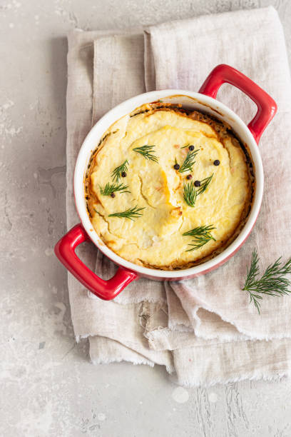 istock Mashed potatoes, mushrooms and seasonal vegetables casserole in baking dish. Vegetarian shepherd's pie. 1224758893
