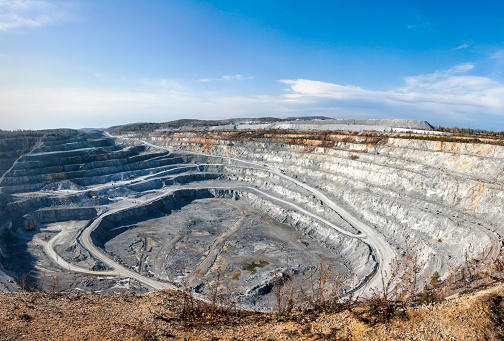Panorama of a large calcareous quarry