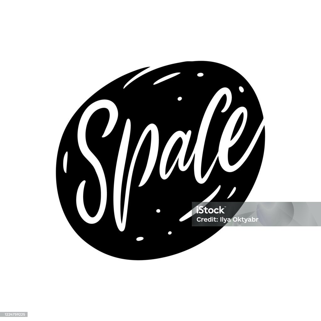 Chữ Không Gian Chữ Viết Tay Minh Họa Vector Màu Đen Bị Cô Lập Trên ...