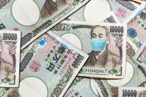 istock Face mask on Japanese 10000 yen banknote 1224760906