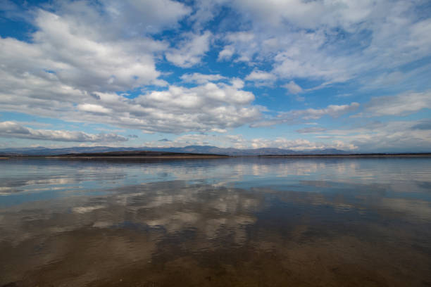 istock Landscape in the cloudy sky reflected in a dam. 1224762503