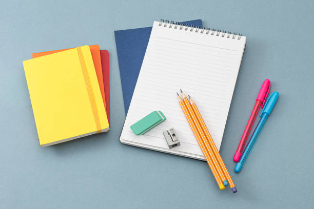 istock Notepads, eraser and colorful pencils. 1224765769