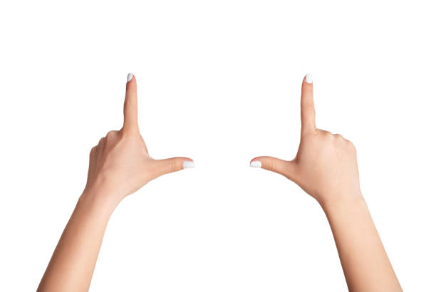 istock Female hands making frame gesture on white background, closeup. Copy space 1224768431
