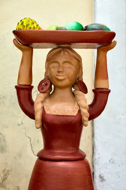 Photo of Colorful painted wooden statue at Pelourinho, Salvador