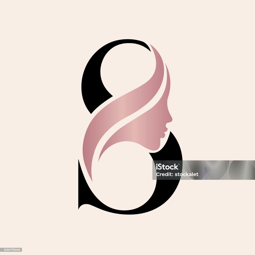Beauty Salon Typographic Iconletter S And Beautiful Woman ...