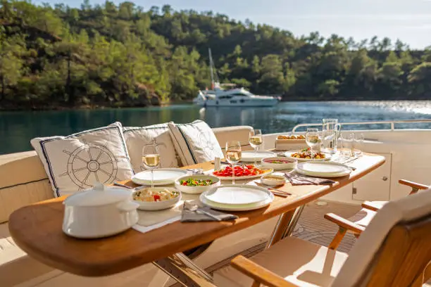 Photo of Romantic Dinner on Motor Yacht at Sunset