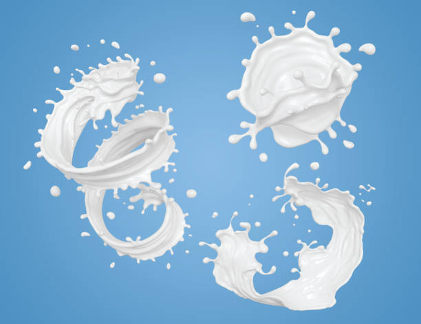istock Set of Milk splash and pouring. 1224778127