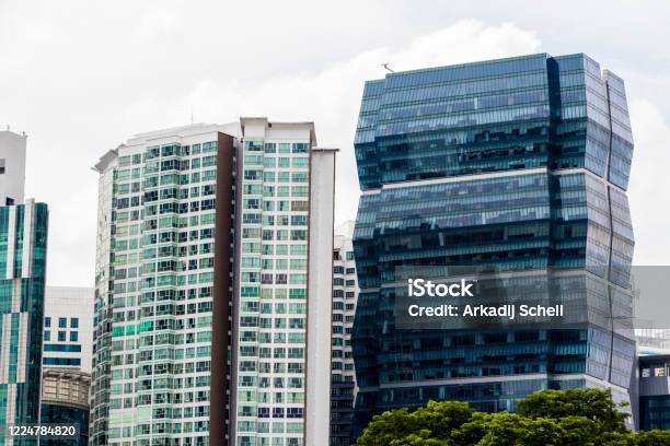 Futuristic Glass Skyscrapers In Kuala Lumpur Stock Photo - Download Image Now - Architecture, Bank - Financial Building, Banking