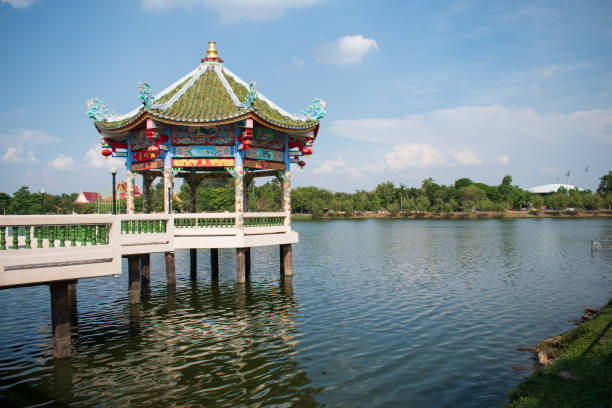 istock chinese pavilion in the park above the water 1224785183