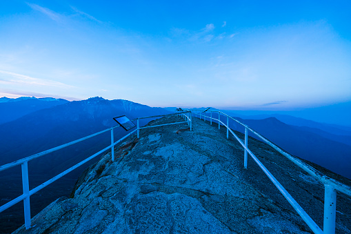 sequoia national park,california,usa.   : Moro rock mountain at sunset.