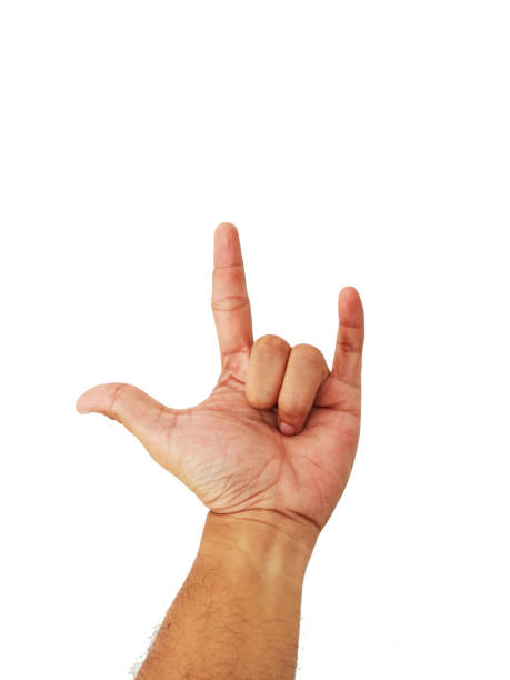 istock Metal hand sign isolated in white backgroud 1224790937