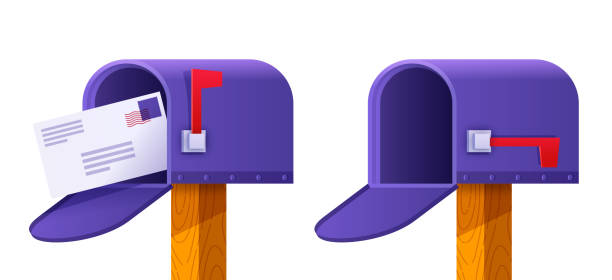 ilustrações, clipart, desenhos animados e ícones de correios envio e recebimento de correio - mail box