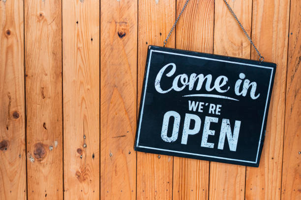 istock Text on vintage black sign 