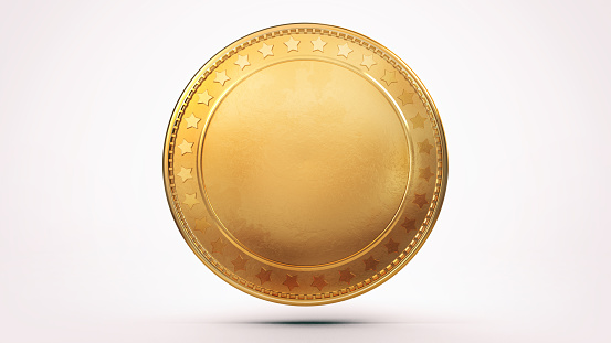 Flying coins, or flying money. Coins rain. 3D illustration