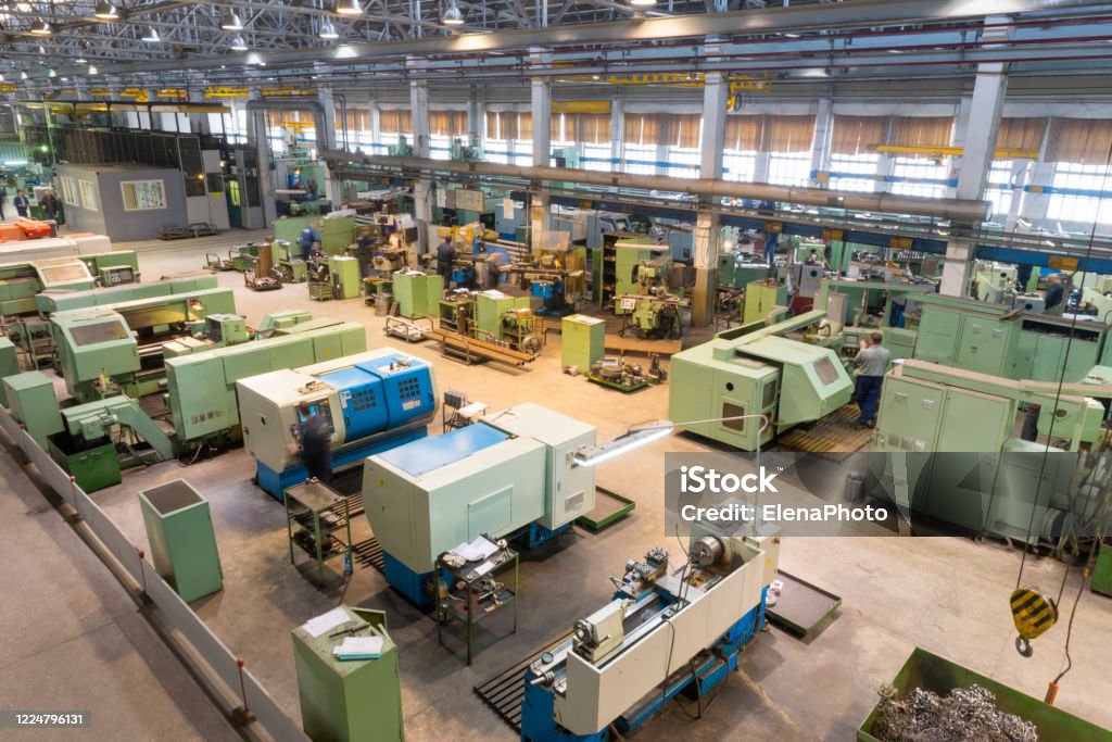 Modern factory workshop CNC Machine Stock Photo