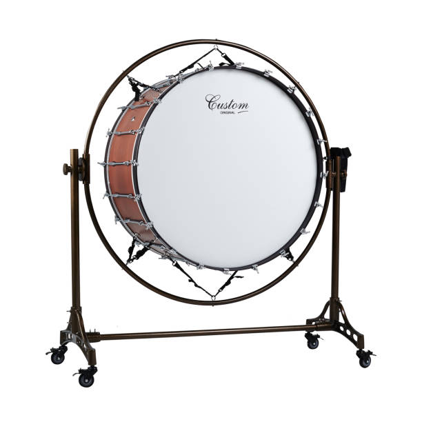 Concert Bass Drum, Music Instrument Isolated on White background Concert Bass Drum is the largest drum of the orchestra. bass drum photos stock pictures, royalty-free photos & images