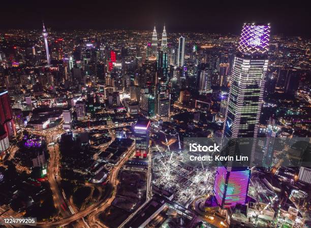 Kl Night View Stock Photo - Download Image Now - Kuala Lumpur, City, High Angle View