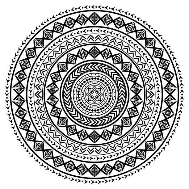 Polynesian Tattoo Style Mandala Vector Pattern Hawaiian Tribal Design  Inspired By Art Traditional Geometric Art Stock Illustration - Download  Image Now - iStock