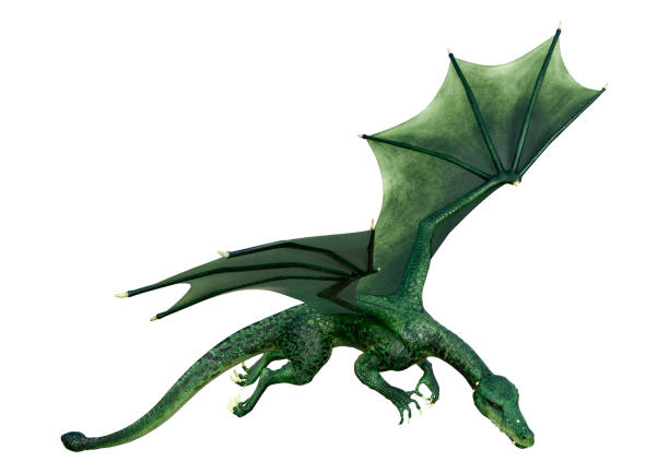 istock 3D illustration fantasy dragon on white 1224800651