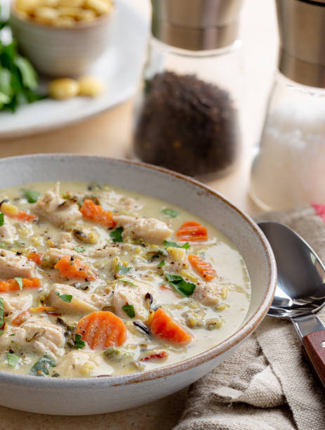 istock Creamy Chicken and Vegetable Soup 1224802584